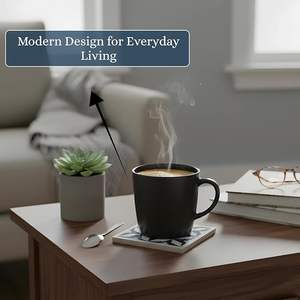 Handcrafted Luxury Blue White Floral Design Resin Inlay Walnut <b>Coasters</b> Holder Durable Eco-Friendly Customizable Color Modern - Product Image 6