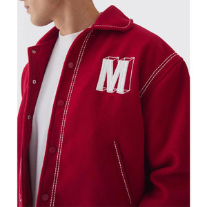 Chaqueta Universitaria de Lana con Logotipo Personalizado 2026, Chaqueta Bomber de Béisbol, Chaqueta de Invierno con Cuerpo y Mangas de Lana - Product Image 3