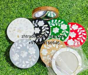 Luxury Handcrafted Wooden Tabletop Mini Vanity Mirror Elegant Mother-of-Pearl Inlay Eco-Friendly Design Personalized for - Product Image 6