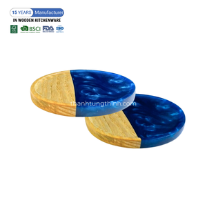 Posavasos de Madera con Resina Epoxi Ecológicos, Hechos a Mano en Vietnam para Mesa de Comedor y Decoración del Hogar - Product Image 1