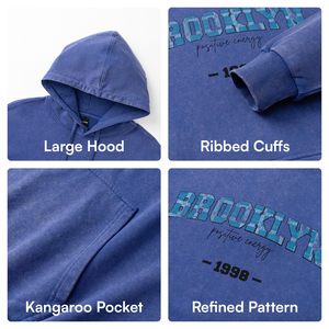 Sweats à capuche pour hommes en coton de haute qualité, pull-over chaud, sweats à capuche en polaire surdimensionnés, impression de logo personnalisée, broderie, sweats à capuche en gros pour hommes - Product Image 4