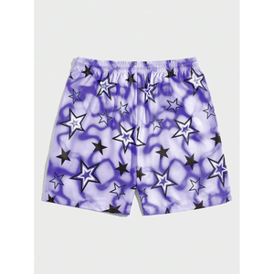 กางเกงขาสั้นไนลอนสำหรับผู้ชายสไตล์ลำลองแนวสตรีทพร้อมซิปโลโก้เอวพิมพ์ลายดาวสำหรับตกแต่งทุกวันฤดูใบไม้ผลิฤดูร้อน - Product Image 2