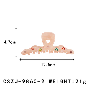 Diamantes de imitación Flor de alta calidad acetato pelo garra clips de moda superventas accesorios para el cabello de las mujeres - Product Image 3