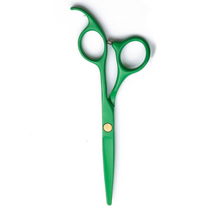 Ciseaux à lames en acier inoxydable allemands professionnels enduits vert foncé Ciseaux de coupe de cheveux pointus pour une utilisation en salon - Product Image 5