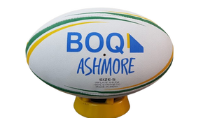 ลูกบอลรักบี้ยางคุณภาพสูงดีไซน์เป็นเอกลักษณ์ลูกบอลกีฬาทนทานทุกสภาพอากาศพร้อมด้ามจับที่แข็งแรงสำหรับการจับคู่และการฝึก - Product Image 6