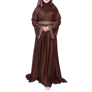 Collection Ramadan 2025 – Abaya décontractée et respirante à coupe ample, longueur ras du sol, en polyester, à manches longues, pour femmes musulmanes, avec hijab – OEM - Product Image 1