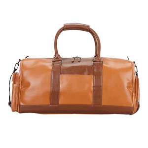 Stylish Customised Genuine Vegan PU <b>Leather</b> Weekender Duffel <b>Bag</b> Adjustable Strap Foldable Panelled Casual <b>Travel</b> Fashionable - Product Image 2