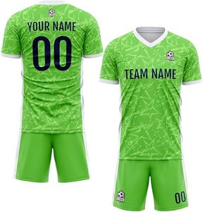Ensemble d'uniformes de football personnalisables de haute qualité pour hommes uniformes respirants à col en V pour adultes Style optimal pour les vêtements d'été Service OEM - Product Image 1