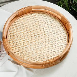 ถาดเสิร์ฟอาหารหรูหราออกแบบใหม่แสดงอาหารเป็นมิตรกับสิ่งแวดล้อมอุปกรณ์ครัวถาดหวาย - Product Image 3