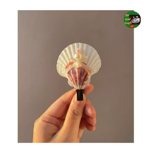 Pinza de pelo de concha de resina hecha a mano, pinza de pelo de concha marina, accesorios para el cabello de estilo costero, playa oceánica - Product Image 5