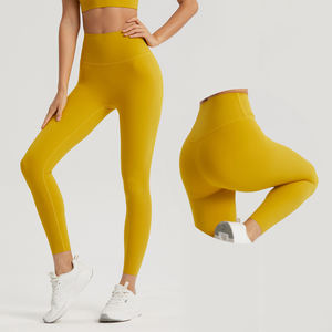 Pantalons de yoga pour femmes à taille haute, doux comme du beurre, écologiques, avec logo personnalisé, leggings de sport recyclés pour femmes - Product Image 1