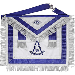 Delantal de rito escocés de 6 ° grado Moire blanco y rojo - Product Image 6