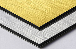 Brushed Gold Aluminum Composite <b>Panel</b> 4x8 White PVDF 6mm Clip Installation UAE - Product Image 2