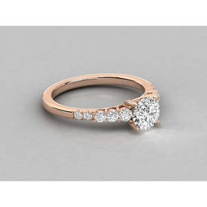 Anillo de Diamante Solitario de Oro de 14K Cultivado en Laboratorio para Mujer, Patrón Geométrico, Joyería Fina, Rodio, para Compromiso, Certificado IGI - Product Image 3
