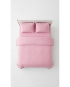 Wholesale <b>Double</b> Size Poly Cotton Duvet Cover Set | Soft Breathable Solid <b>Pink</b> <b>Bedding</b> Set | OEM ODM Private Label Manufacturer - Product Image 2