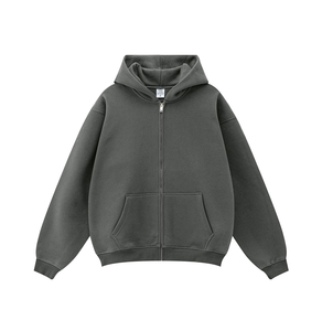 Cotton Fleece Oversized <b>Men's</b> Zip up <b>Hoodies</b> Streetwear 450gsm Casual Blank Customized Logo Quick Dry <b>Men</b> Hoodie - Product Image 6
