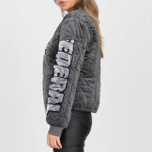 La chaqueta de bombardero estampada para mujer más vendida para otoño, ropa de calle transpirable de talla grande para uso al aire libre para niñas - Product Image 5