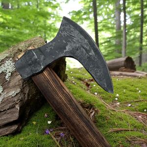 Hacha de Acero D2 de 19.5 Pulgadas Personalizada Jexmoo, Hachas Tomahawk con Mango de Madera de Palisandro, Funda de Cuero, Regalo para Exteriores, Hecho a Mano, Estilo Industrial - Product Image 4