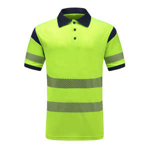 Polo de sécurité routière à manches longues, haute visibilité, réfléchissant, pour hommes, polo pas cher, logo sur la sangle, bande réfléchissante, vêtements de travail, t-shirt - Product Image 3