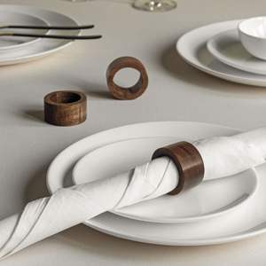 Handcrafted <b>wooden</b> napkin ring set for rustic wedding <b>table</b> farmhouse <b>dining</b> kitchen party dinner eco friendly home decor - Product Image 1
