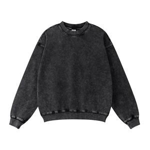 Sudaderas con capucha de las mujeres sudadera de las mujeres de gran tamaño Loose Fit Pullover Vintage Acid Wash Crew Neck Sudaderas Streetwear - Product Image 1