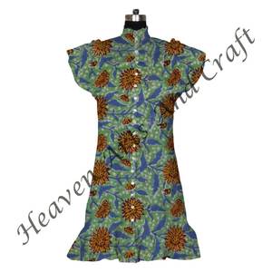 Top corto sin mangas con estampado de bloques de algodón, Vintage túnica de estilo, camiseta sin mangas de verano para mujeres y niñas, ropa informal de longitud corta - Product Image 6