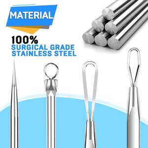 <b>Blackhead</b> Remover Pimple Popper <b>Tool</b> Kit Professional Stainless Pimples <b>Extractor</b> Removal <b>Tool</b> - Product Image 5