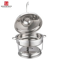 Nouveau design de chauffe-plats or et argent pour buffet de restauration couvercle rond suspendu en acier inoxydable chauffe-plats chauffe-plats pour buffet