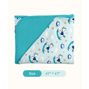Couvertures en bambou tricotées légères pour bébés, inspirées du cheval à bascule, en tissu polaire - Product Image 1