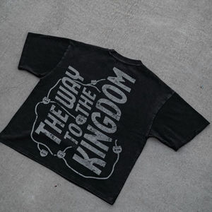 Camiseta de hombre de algodón 100% de alta calidad al por mayor, ropa de punto larga transpirable de verano, jersey con estampado de letras personalizado - Product Image 6