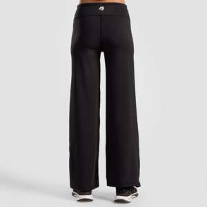 Pantalon large respirant noir taille haute sculptant la silhouette pour l'été - Product Image 3
