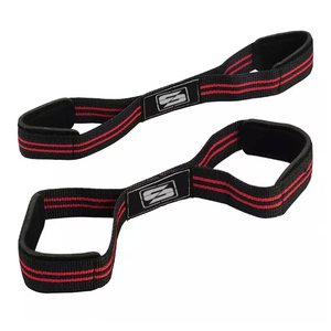Gym Fitness Bodybuilding Customizable Cotton Figure 8 Straps Most Demanded Neoprene Weightlifting Hand Lifting Straps Logo - Product Image 4
