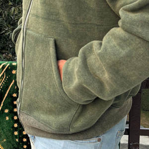 เสื้อฮู้ดซิปคุณภาพสูงแบบยูนิเซ็กซ์ เสื้อสเวตเชิ้ตผู้ชายสั่งทำ ปักโลโก้ เป็นมิตรกับสิ่งแวดล้อม ทรงโอเวอร์ไซส์ เสื้อฮู้ดสั่งทำ - Product Image 4