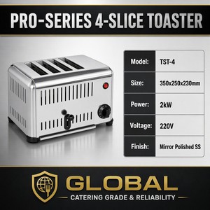 Grille-pain électrique commercial 4 fentes 220V 2kW pour chaîne de restaurants et cuisine de petit-déjeuner - Product Image 6