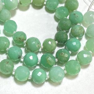 Cuentas redondas facetadas de crisoprasa de alta calidad, cuentas redondas de piedras preciosas naturales de 8,5-10MM, cuentas al por mayor para la fabricación de joyas - Product Image 3