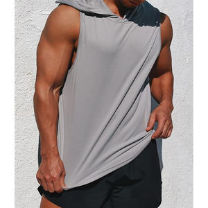 เสื้อกล้ามออกกำลังกายผู้ชายแบบแห้งเร็วสำหรับฤดูร้อน ผลิตตามสั่ง ระบายอากาศได้ดี เหมาะสำหรับฟิตเนสและกีฬา สไตล์ลำลอง ถักทอ พิมพ์ลายแบบซับลิเมชั่น - Product Image 4