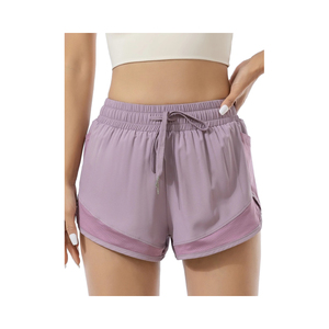 Short de yoga pour femme, double couche élastique en spandex, leggings d'entraînement pour femme, pantalon court pour gym et sport - Product Image 1