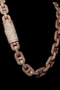 Cadena Cubana de Lujo Chapada en Oro Rosa y Rodio con Incrustaciones de Moissanita VVS, Collar de Joyería Hip Hop Ortodoxa, Regalo para Fiestas - Product Image 5