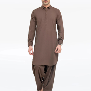 Salwar Kameez pakistanais pour hommes, style minimaliste décontracté, tenue traditionnelle musulmane pour le bureau et la vie quotidienne - Product Image 1