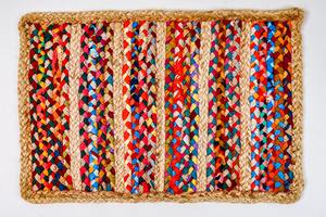 Set de table en jute tressée et coton recyclé 40 x 60 cm, vaisselle écologique, vente en gros, export, naturel - Product Image 6