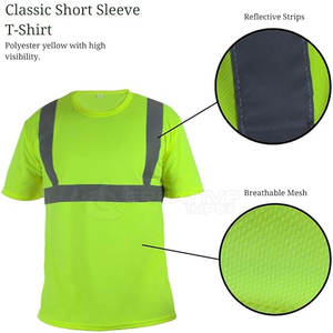 Camisa de seguridad de alta visibilidad OEM disponible con impresión personalizada y cinta reflectante para seguridad en el trabajo - Product Image 2