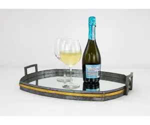 ถาดโลหะหรูหราทำมือสำหรับตกแต่งภายใน ถาดดีไซน์เนอร์สำหรับงานเลี้ยงบุฟเฟ่ต์ จานเสิร์ฟ ปลอดภัยจาก Zahid Exports - Product Image 2