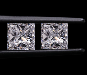 Paire de diamants cultivés en laboratoire coupe princesse CVD/HPHT diamants fantaisie pour boucles d'oreilles et cadeaux d'anniversaire élégants pour bijoux - Product Image 1