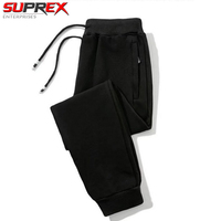 Pantalon de jogging personnalisé pour homme en molleton peigné uni, chaud, respirant, épais, coupe ample, 220g, pour l'hiver, le sport, la gym et la course à pied