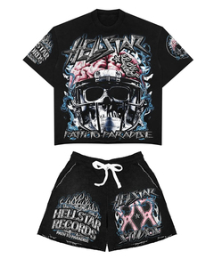 Ensembles de t-shirts d'été 100% coton personnalisés de haute qualité pour hommes Shorts d'été décontractés 2 pièces avec logo personnalisé Survêtements d'été - Product Image 2