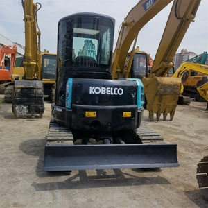 Excavadora compacta pequeña de 5,5 toneladas usada Kobelco sk55 55 excavadora de orugas 55 con accesorios gratis sk55sr de uso en la parte superior - Product Image 4
