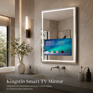 Kingstin Espejo TV LED de Vidrio HD Sin Marco <span class=keywords><strong>para</strong></span> Baño, Pantalla Táctil con App Inteligente, Tamaños 100% Personalizados - Product Image 2