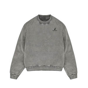 Sweat-shirt délavé à l'acide léger et basique avec un tissu lisse et un attrait classique Sweat-shirt délavé à l'acide - Product Image 1