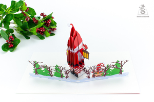 Hecho a mano 3D Tarjeta de Navidad Pop Santa Claus Vela Temporada Saludo Vietnam Precio bajo Artesanía de papel Artesanía - Product Image 5
