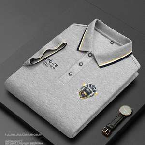 T-shirts de golf d'affaires à manches courtes de haute qualité pour hommes, polos d'été brodés en tissu polyester et boutons plus respirants - Product Image 4